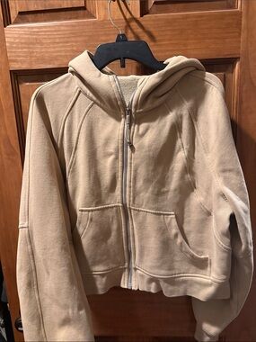 Lululemon Beige Zip-Up Hooded Sweatshirt